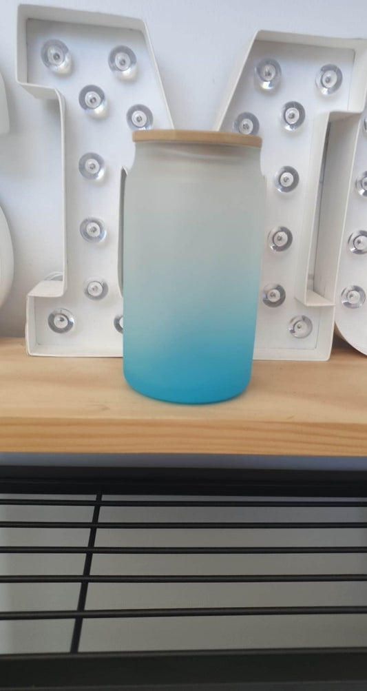 Matte Finish Glass Jar - BLUE Blank