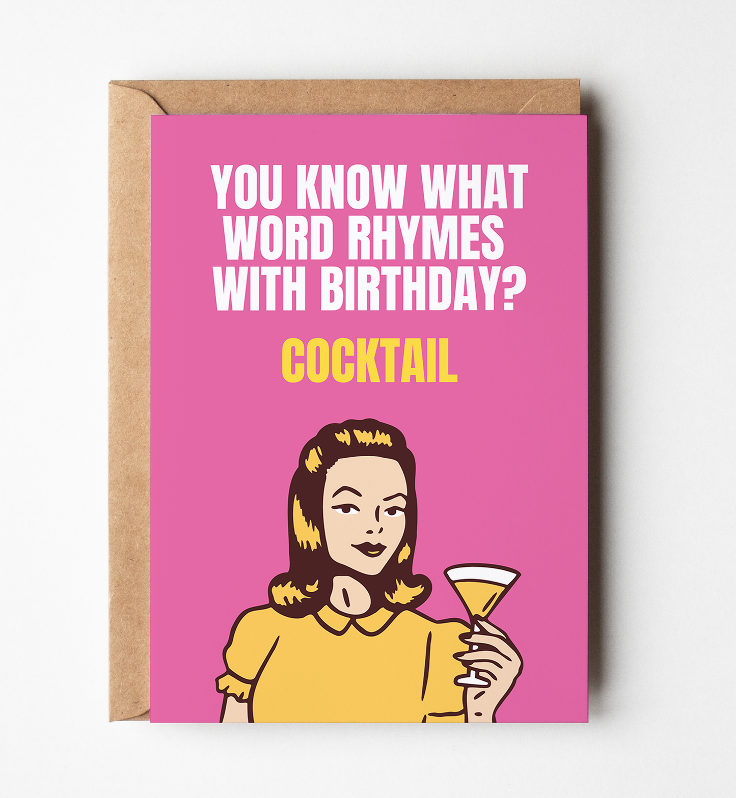 Funny Pink Birthday Card