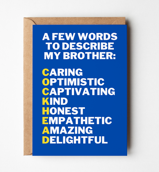 Funny Greeting Card For Brother,  Card