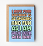 Sarcastic Birthday Greeting Card