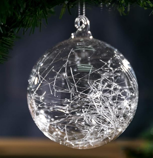 Cracked Glass  Glass Bauble 8cm