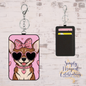 Bubble gum Chihuahua Leather Card Wallet