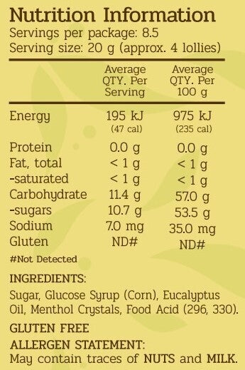 Eucalyptus & Menthol Drops 170g