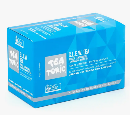 GLEW (Ginger, Lemongrass, Echinacea, White Tea) Tea Tonic Tea Bags 20pk