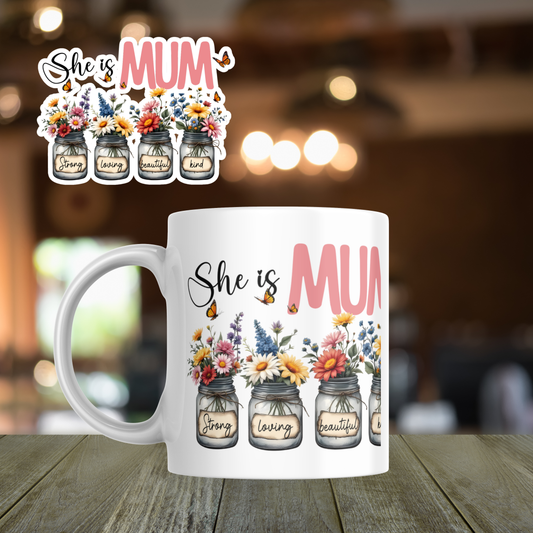 Floral Jar Ceramic Mug - MUM