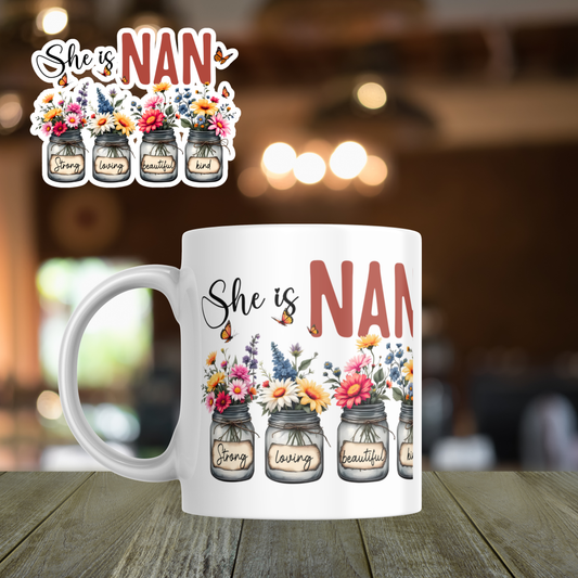 Floral Jar Ceramic Mug - NAN
