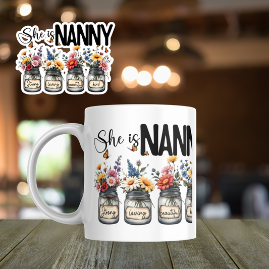 Floral Jar Ceramic Mug - NANNY