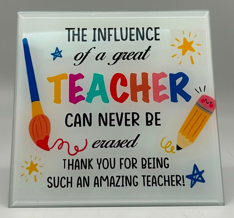 Influence of a great Teacher Glass Plaque