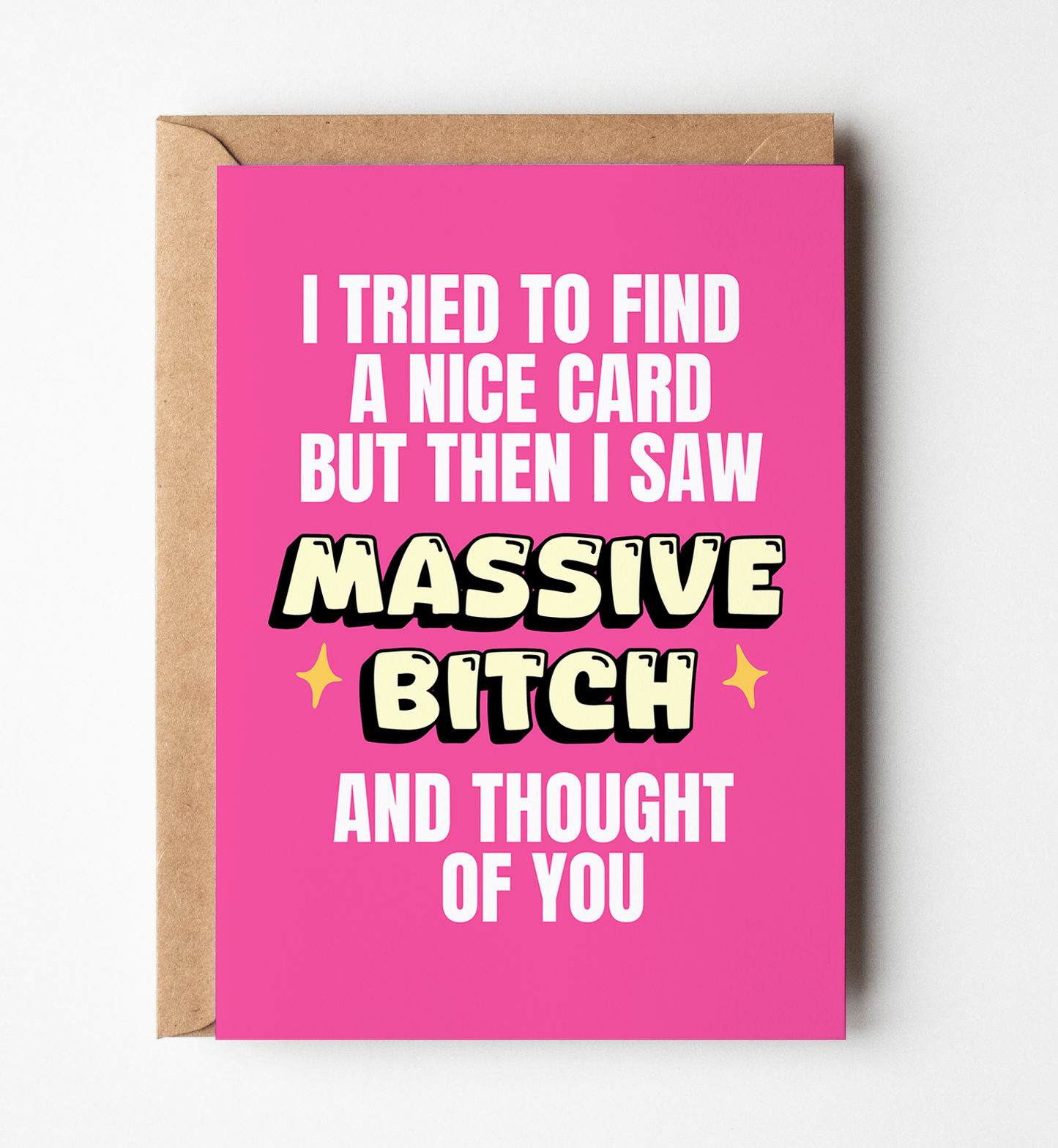 Massive Bitch Birthday Card, Funny & Rude Greeting Card