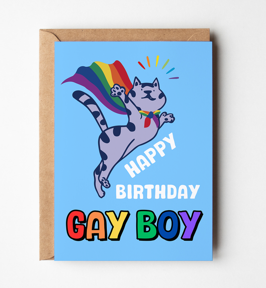 Happy Birthday Gay Boy, Funny LGBT Greeting Card