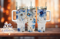 Blue and White Floral 40oz Tumbler