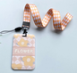 Lanyard with Card Holder -FLOWER ORANGE