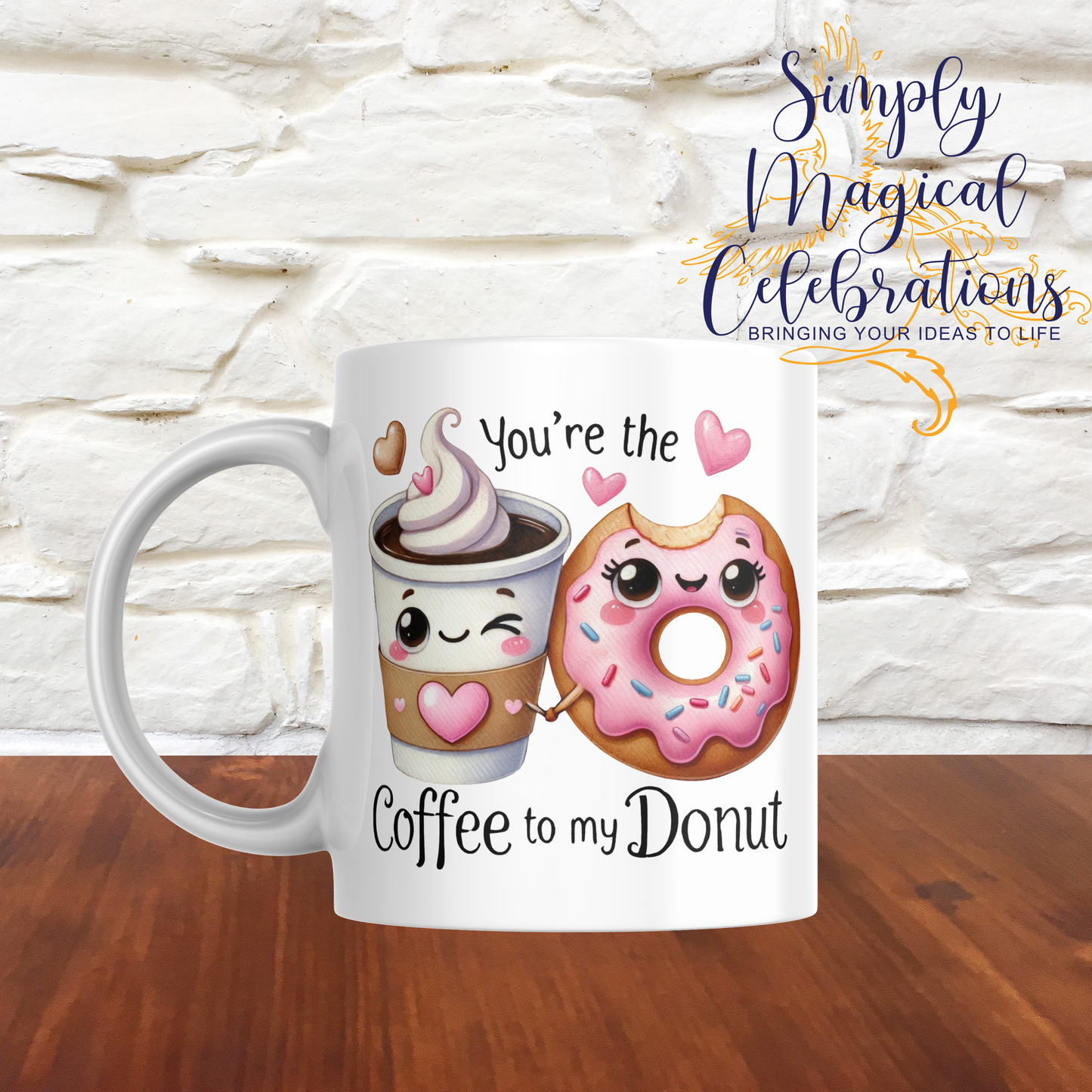 Cheesy Couples Mug - COFFEE TO MY DONUT