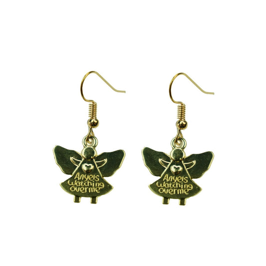 Gold Angel Christmas Earrings