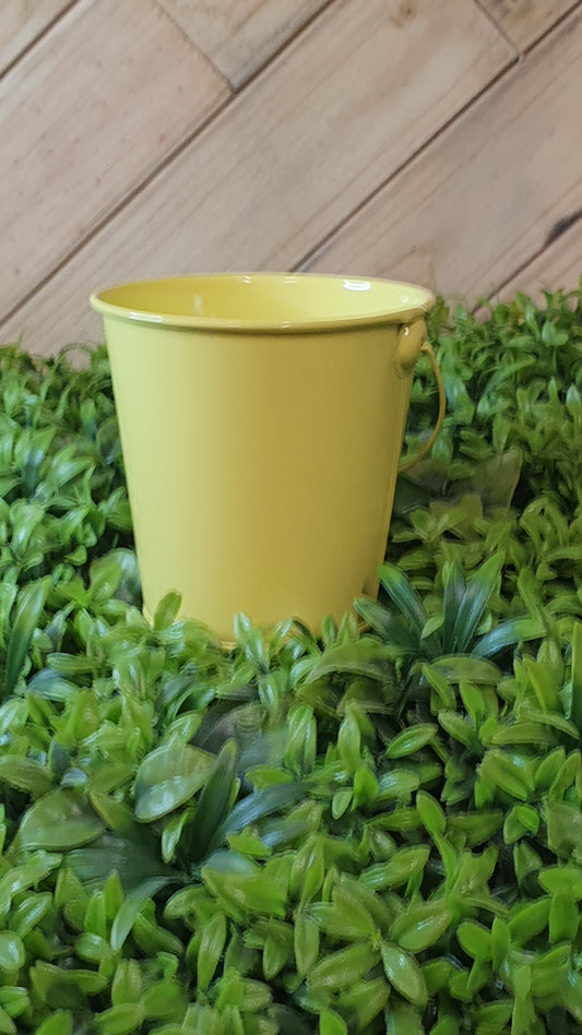 Metal Bucket Pastel Yellow