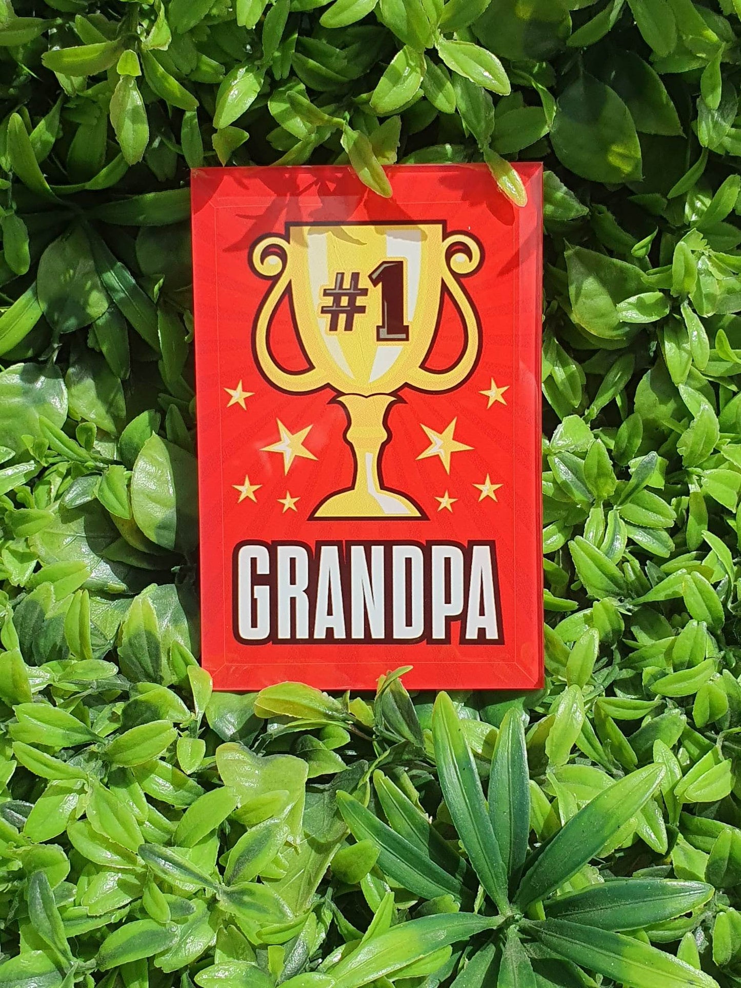 Glass plaque with stand NUMBER 1 GRANDPA