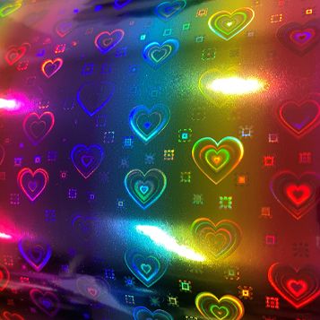 Styletech Holographic Adhesive 30cm - Rainbow Hearts